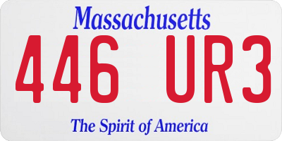 MA license plate 446UR3