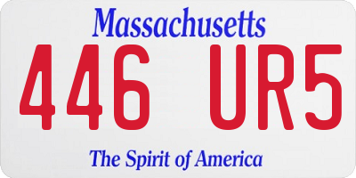 MA license plate 446UR5