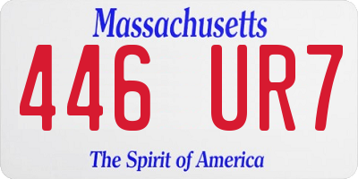 MA license plate 446UR7