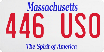 MA license plate 446US0