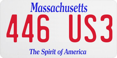 MA license plate 446US3