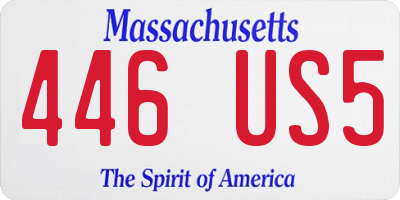 MA license plate 446US5