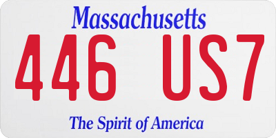 MA license plate 446US7
