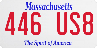 MA license plate 446US8