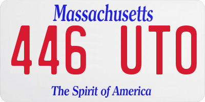 MA license plate 446UT0