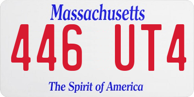 MA license plate 446UT4