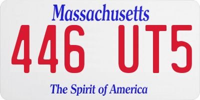 MA license plate 446UT5