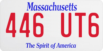 MA license plate 446UT6