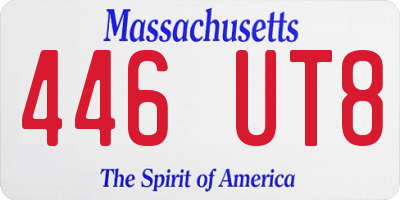MA license plate 446UT8