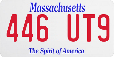 MA license plate 446UT9