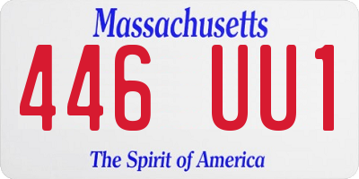 MA license plate 446UU1