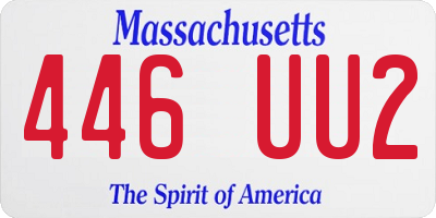 MA license plate 446UU2