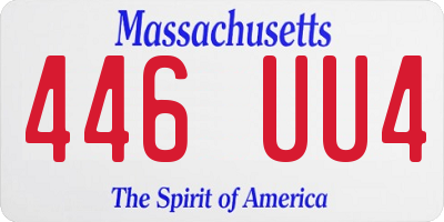 MA license plate 446UU4