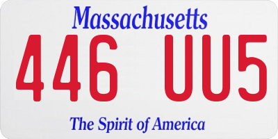 MA license plate 446UU5