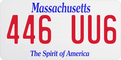 MA license plate 446UU6