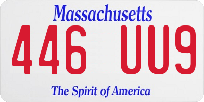 MA license plate 446UU9