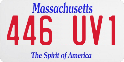 MA license plate 446UV1