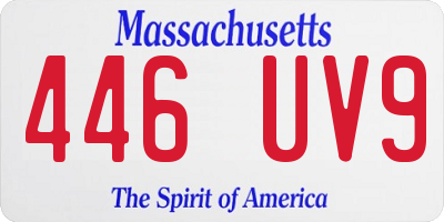 MA license plate 446UV9