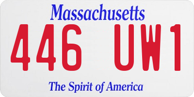 MA license plate 446UW1