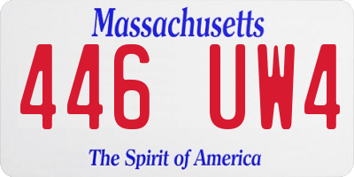 MA license plate 446UW4