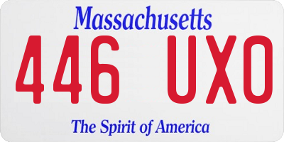 MA license plate 446UX0