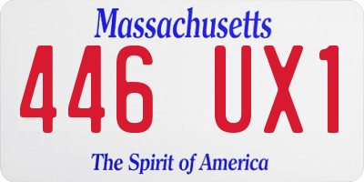 MA license plate 446UX1
