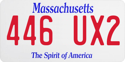 MA license plate 446UX2