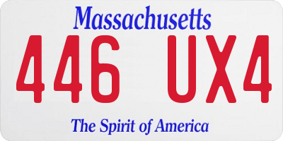 MA license plate 446UX4