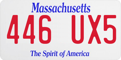 MA license plate 446UX5