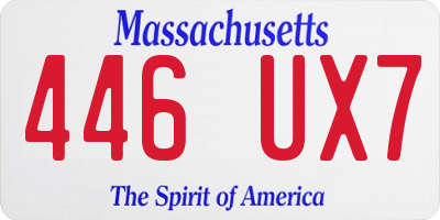 MA license plate 446UX7