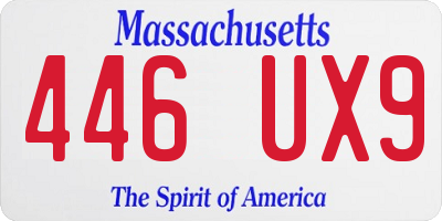 MA license plate 446UX9