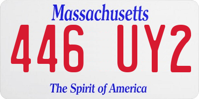 MA license plate 446UY2