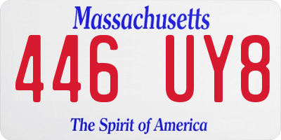MA license plate 446UY8
