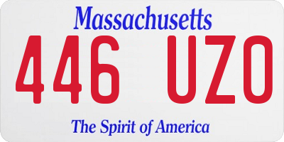 MA license plate 446UZ0