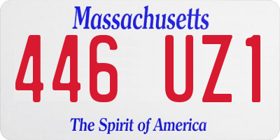 MA license plate 446UZ1