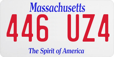 MA license plate 446UZ4