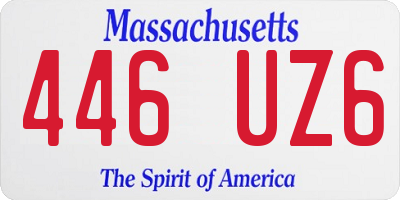 MA license plate 446UZ6