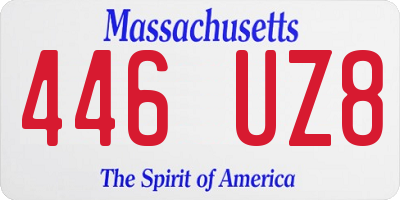 MA license plate 446UZ8