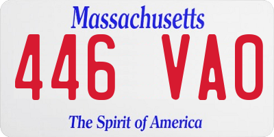 MA license plate 446VA0