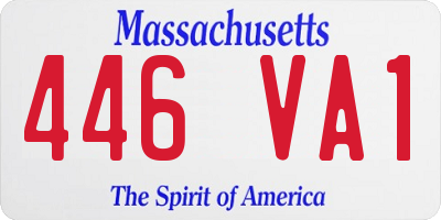 MA license plate 446VA1