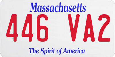 MA license plate 446VA2
