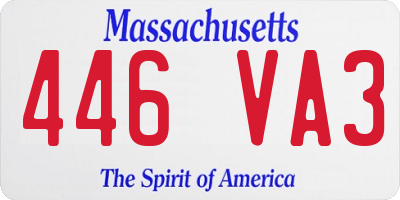 MA license plate 446VA3