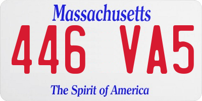 MA license plate 446VA5