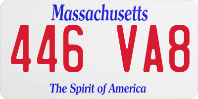 MA license plate 446VA8