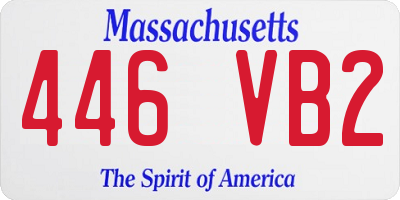 MA license plate 446VB2