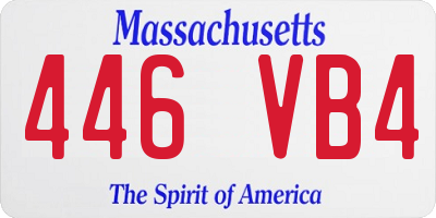 MA license plate 446VB4