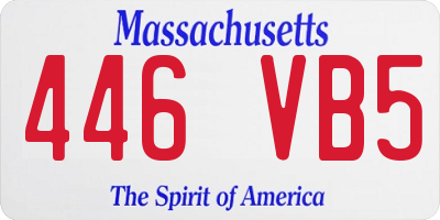 MA license plate 446VB5