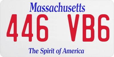 MA license plate 446VB6