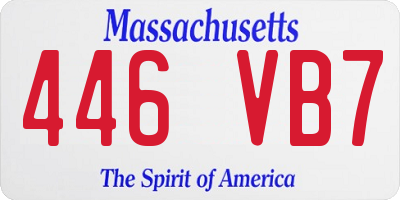 MA license plate 446VB7
