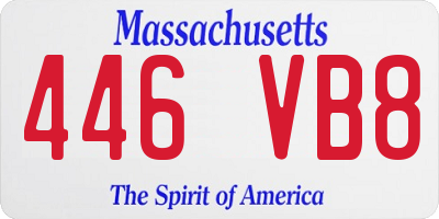 MA license plate 446VB8